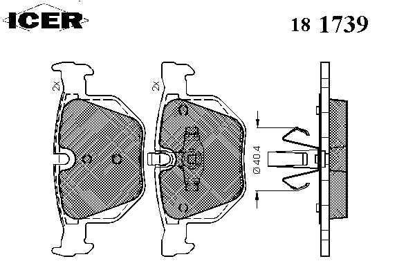 Задні гальмівні колодки Icer 181739 ціна, від 26.02 USD