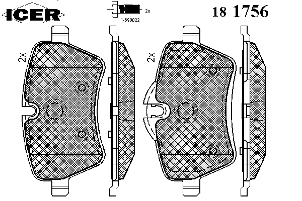 181756 Icer колодки гальмівні передні, дискові