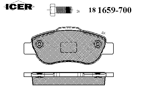 181659700 Icer колодки гальмівні передні, дискові