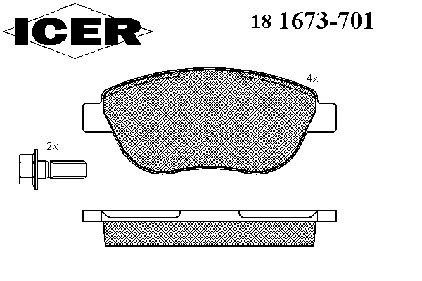 181673701 Icer колодки гальмівні передні, дискові