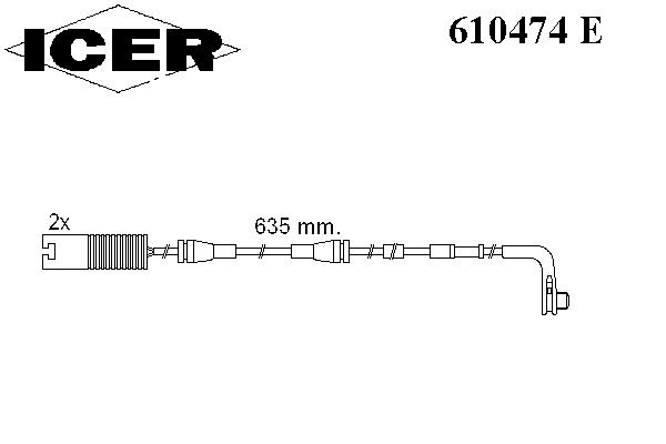 Датчик зносу гальмівних колодок, передній 610474E Icer