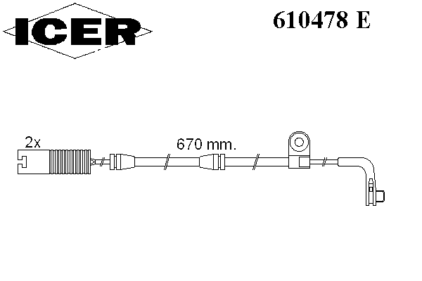 Датчик зносу гальмівних колодок, передній 610478E Icer