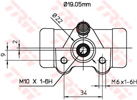 Циліндр гальмівний колісний/робітник, задній BWD127 TRW