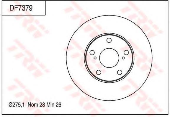 Диск гальмівний передній 4351206060 Toyota