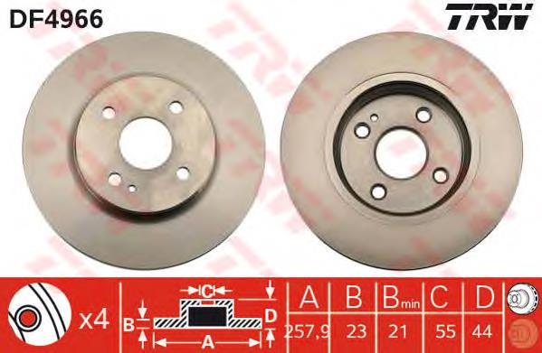 Диск переднього гальма TRW DF4966 ціна, від 40.70 USD