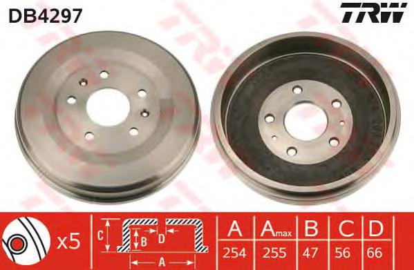 Барабан гальмівний задній TRW DB4297 ціна, від 43.02 USD
