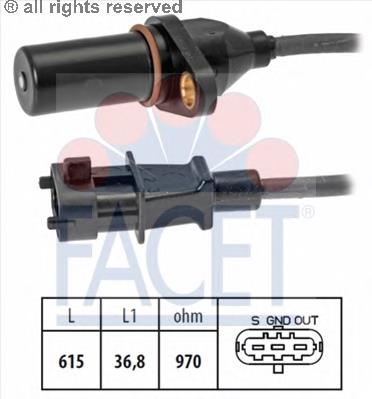 Датчик колінвала 90569 Facet