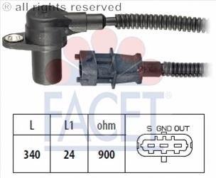 Датчик обертів колінвалу Facet 90753 ціна, від 16.94 USD