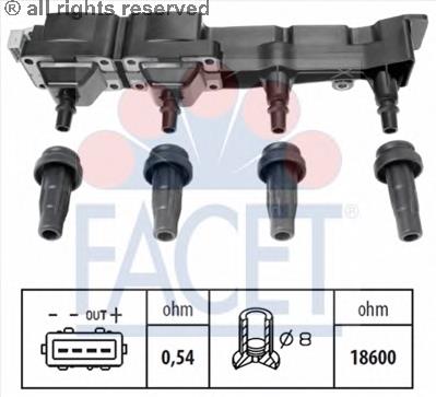 96307 Facet Котушка запалювання