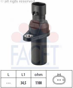 Датчик обертів колінвалу Facet 90378 ціна, від 11.95 USD