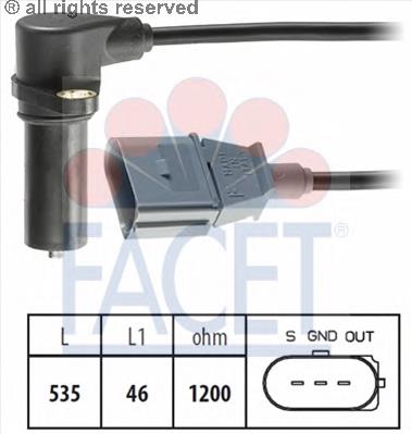 Купити 90391 Facet Датчик положення (оборотів) коленвалу