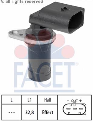 Датчик обертів колінвалу Facet 90472 ціна, від 32.20 USD