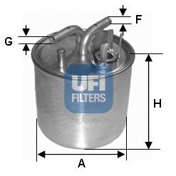 Фільтр тонкого очищення палива UFI 2400200 ціна, від 68.36 USD