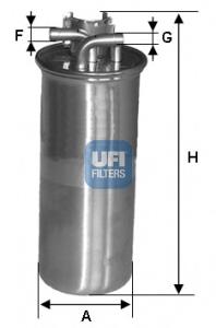Фільтр тонкого очищення палива UFI 2400100 ціна, від 39.98 USD