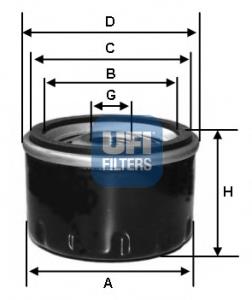 Масляний фільтр двигуна UFI 2345800 ціна, від 6.89 USD