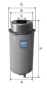Фільтр тонкого очищення палива UFI 2445500 ціна, від 32.57 USD