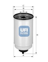 Фільтр тонкого очищення палива UFI 2437100 ціна, від 10.48 USD