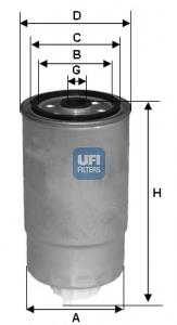 Фільтр тонкого очищення палива UFI 2438400 ціна, від 8.19 USD