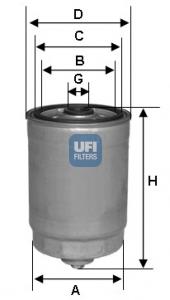 Купити 2435000 UFI Фільтр-відстійник палива грубої очистки