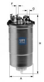 Купити 2442800 UFI Фільтр-відстійник палива грубої очистки