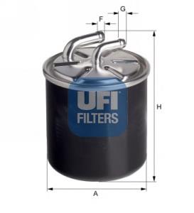 Фільтр тонкого очищення палива UFI 2443600 ціна, від 14.84 USD