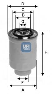 Фільтр тонкого очищення палива UFI 2441300 ціна, від 11.93 USD
