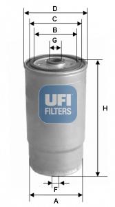 Фільтр тонкого очищення палива UFI 2437901 ціна, від 14.97 USD