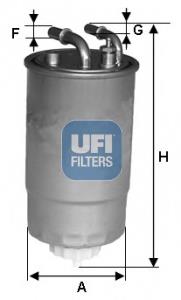 Фільтр тонкого очищення палива UFI 2409900 ціна, від 26.57 USD