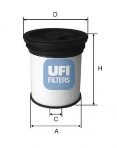 Фільтр тонкого очищення палива UFI 2601901 ціна, від 28.54 USD