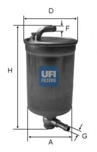 Купити 2407200 UFI Фільтр-відстійник палива грубої очистки
