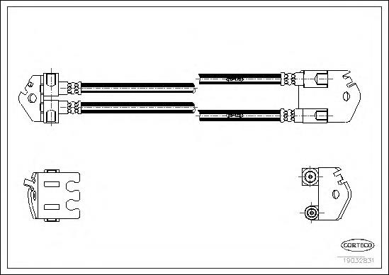 Шланг гальмівний задній 19032831 Corteco