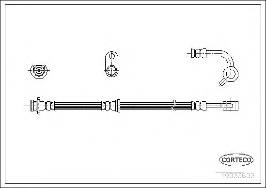Шланг гальмівний задній 19033603 Corteco