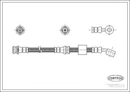 Шланг гальмівний передній, правий 19032223 Corteco