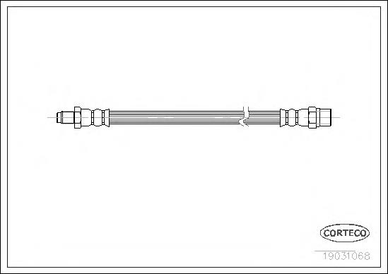 Шланг гальмівний задній, правий Volkswagen Transporter T4 (70XB, 70XC, 7DB, 7DW) (Фольцваген Транспортер)