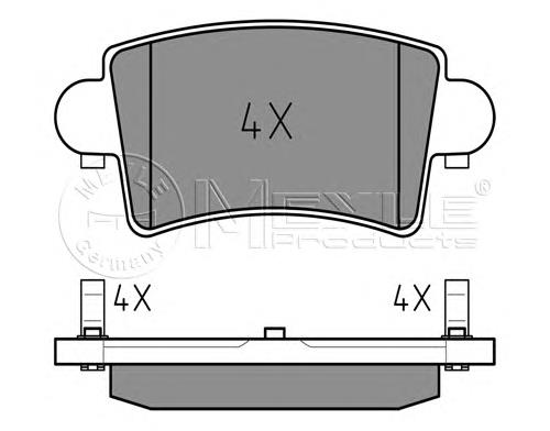 Задні гальмівні колодки Meyle 0252366916 ціна, від 20.27 USD
