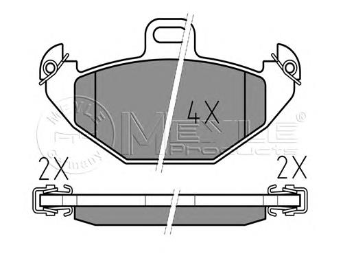 Колодки гальмові задні, дискові 0252196514 Meyle