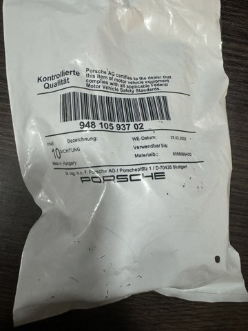 Прокладка клапанної кришки двигуна, кільце 94810593702 VAG
