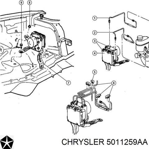 Блок управління АБС (ABS) 5011259AA CHRYSLER