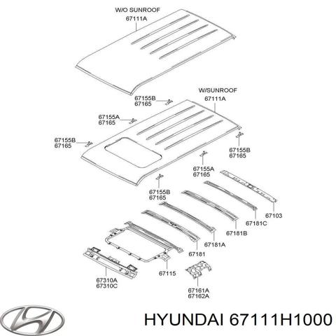 Дах кабіни в зборі 67111H1000 HYUNDAI