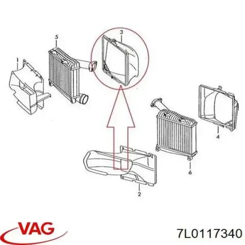 Повітропровід / дефлектор радіатора интеркуллера, правий 7L0117340 VAG