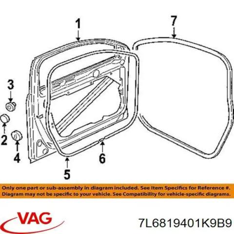 Водостік лобового скла, жабо 7L6819401K9B9 VAG