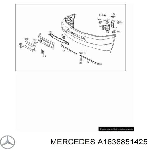 Спойлер переднього бампера, правий A1638851425 MERCEDES