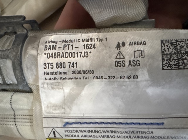 Подушка безпеки, збоку, ліва, AIRBAG 3T5880741 VAG