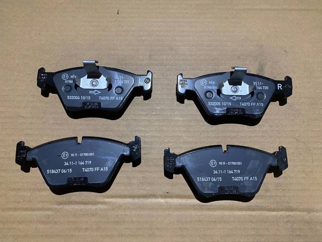 Колодки гальмівні передні, дискові 34116761278 BMW