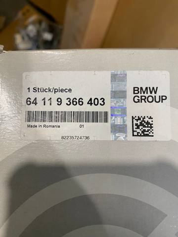 Повітряний фільтр салону 64119366403 BMW