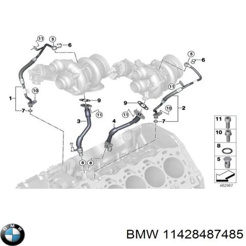 Трубка/шланг подачі масла до турбіни 11428487485 BMW