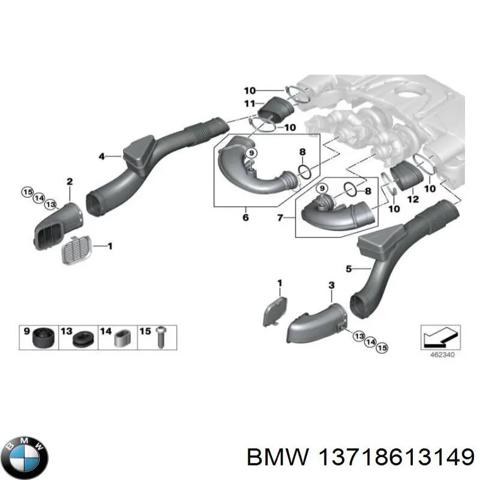 Патрубок повітряний, вхід повітряного фільтра 13718613149 BMW