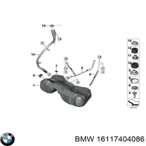 Шланг заливної горловини, паливного бака 16117404086 BMW