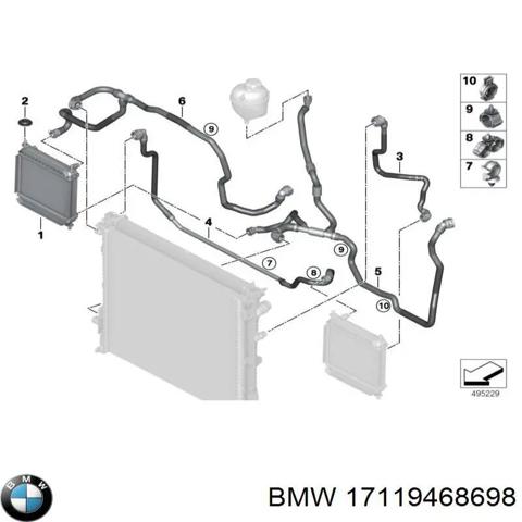 Радіатор охолодження двигуна, додатковий 17119468698 BMW