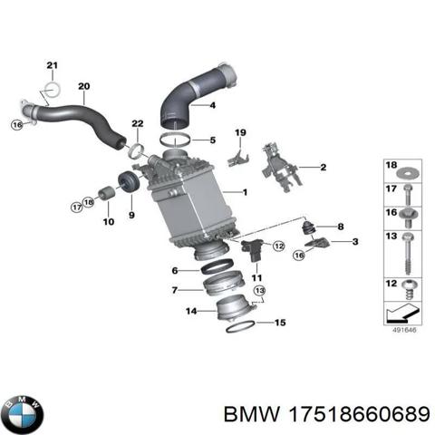 Радіатор интеркуллера 17518660689 BMW
